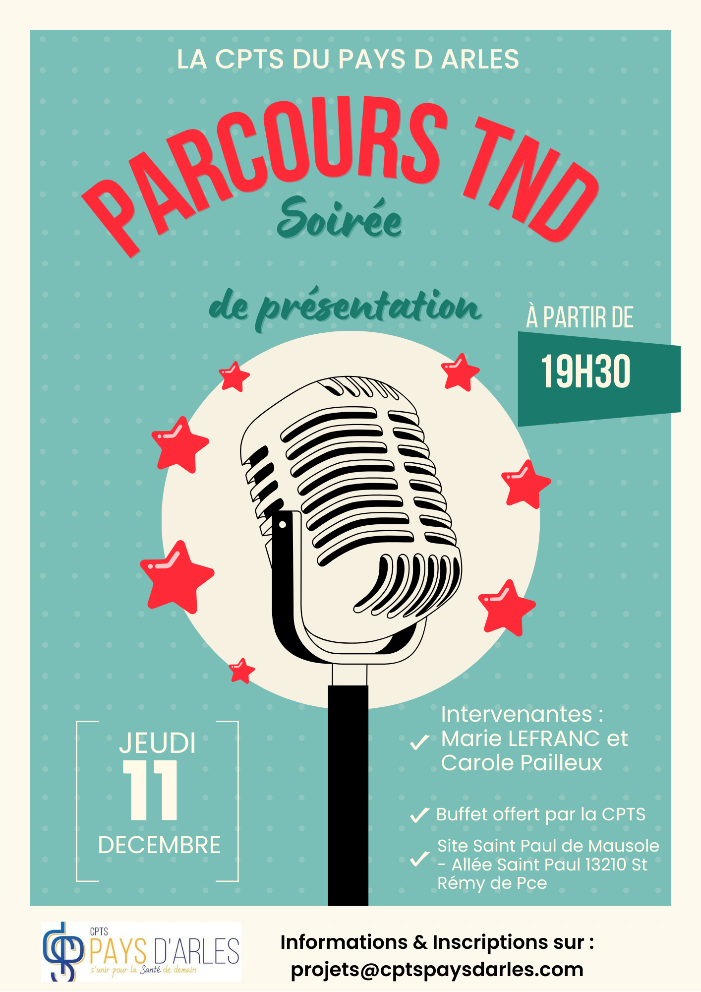 Soirée Parcours TND enfants : Présentation du projet de santé 2026-2031 le jeudi 11 décembre 2025 à partir de 19h30 – A Saint Rémy de Provence – Inscription obligatoire