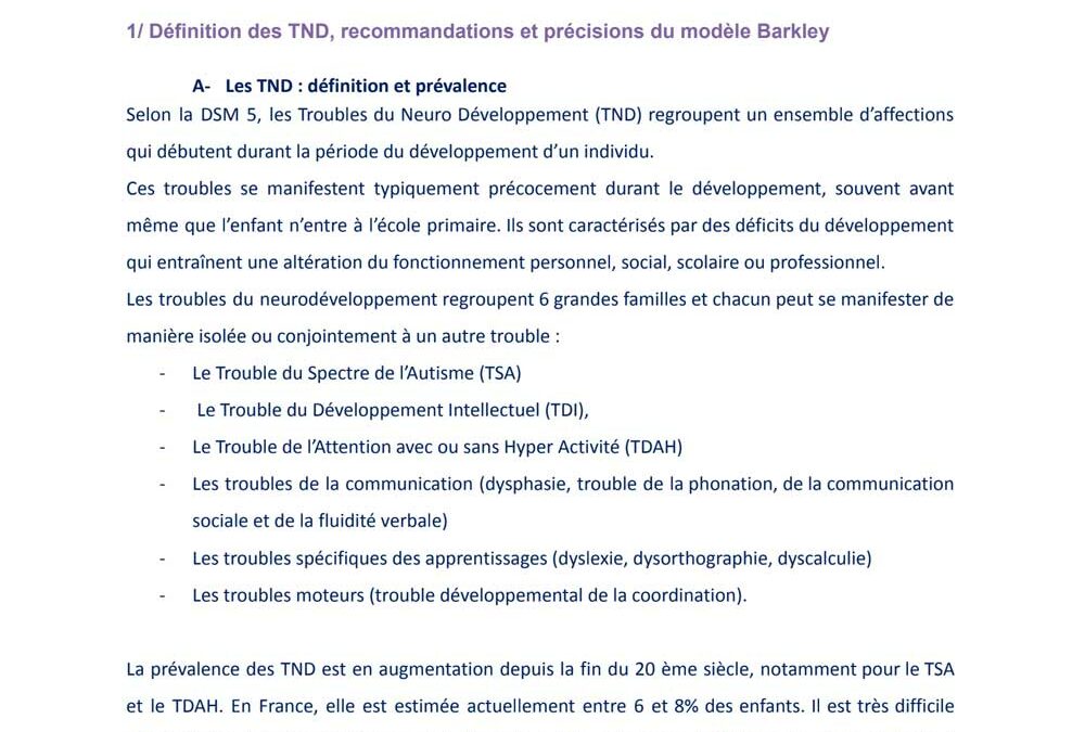Evaluation de la mise en place d’un groupe Barkley